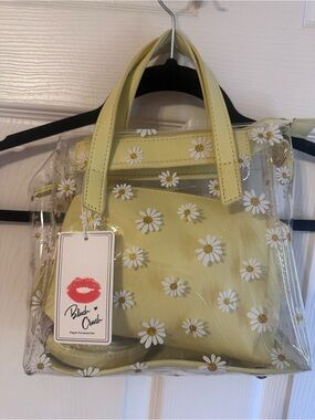 Yellow Daisy Clear Tote with Inner Pouch